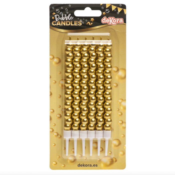 VELAS FORMA BURBUJAS, 6UNDSx14cm