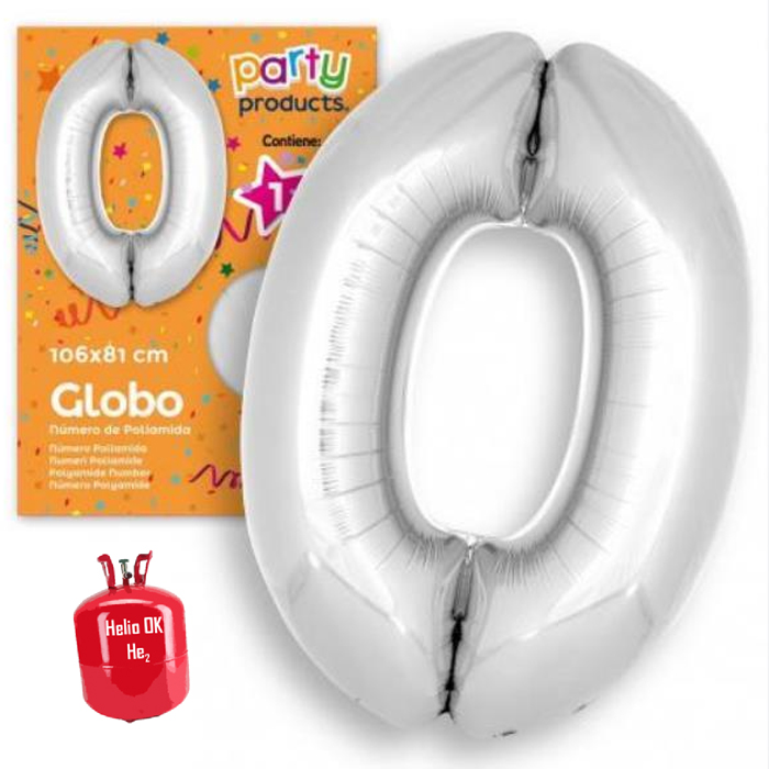 SILVER NUMBER POLYAMIDE BALLOON