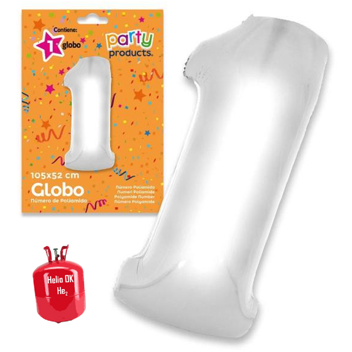 SILVER NUMBER POLYAMIDE BALLOON