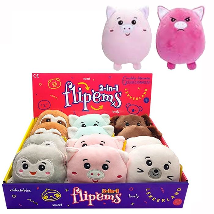 PELUCHE ANIMALES FUNNY FLIP'EMS, 2 IN 1
