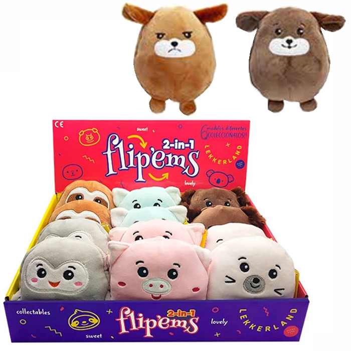 PELUCHE ANIMALES FUNNY FLIP'EMS, 2 IN 1