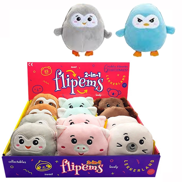 PELUCHE ANIMALES FUNNY FLIP'EMS, 2 IN 1
