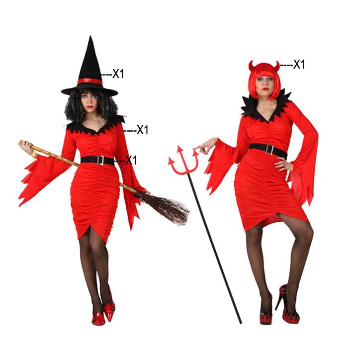 WITCH/DEMON COSTUME, 2-IN-1, S1